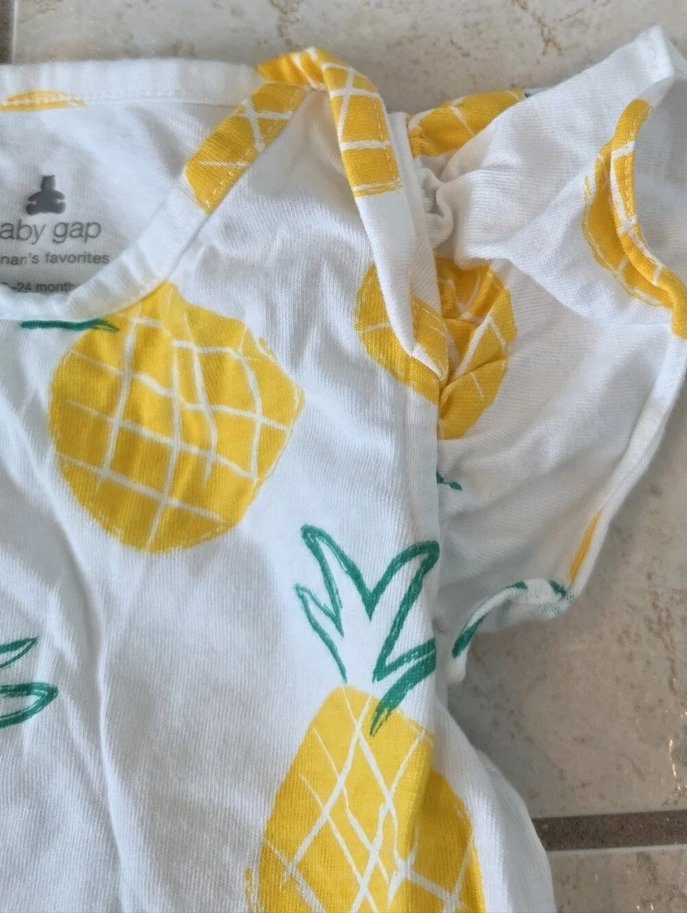 GAP White One-Piece with Yellow Pineapple Print